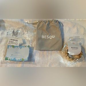 Besqu 18k gold plated cuff bracelet new